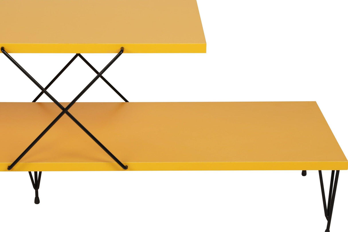 COMODA TV Street, Galben - Gri - Alb - Maro, 120 x 40 x 30 cm - Galben, SKU 854KLN3055
