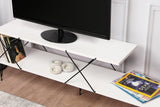 COMODA TV Street, Galben - Gri - Alb - Maro, 120 x 40 x 30 cm - Alb, SKU 854KLN3055