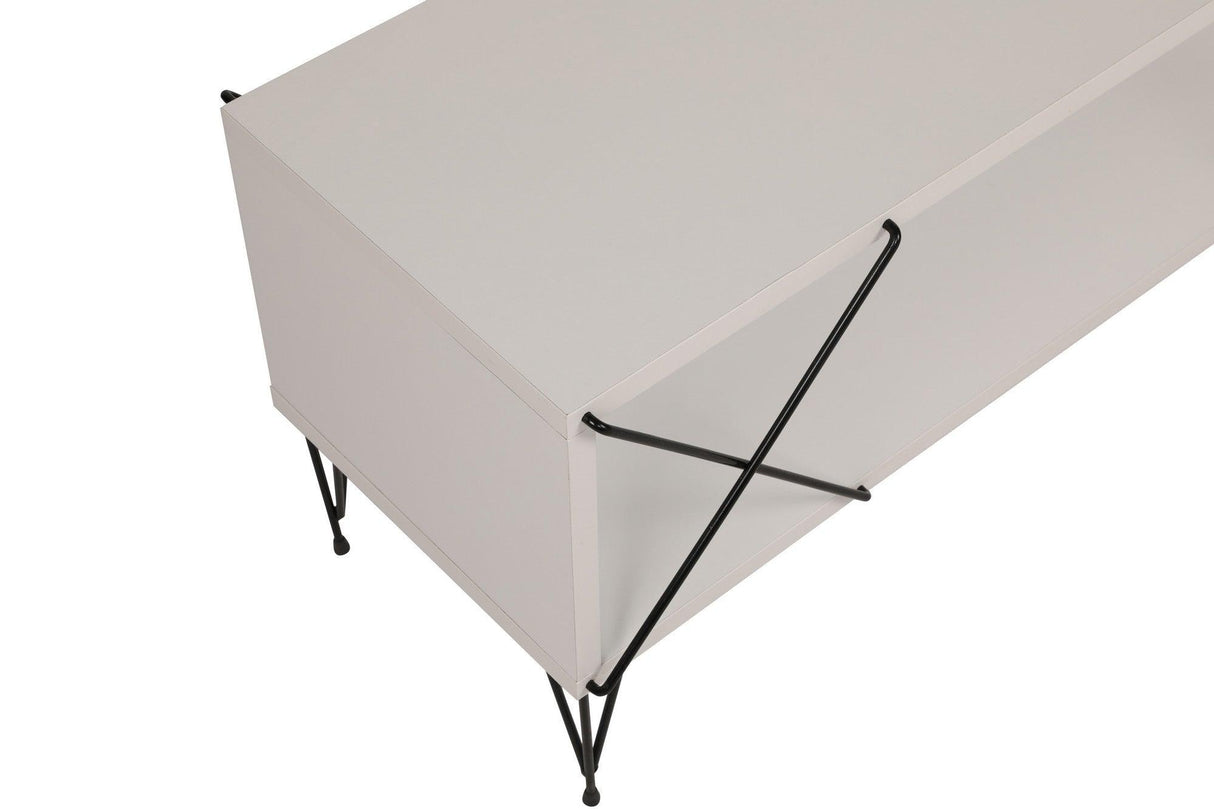 COMODA TV Street, Galben - Gri - Alb - Maro, 120 x 40 x 30 cm - Alb, SKU 854KLN3055