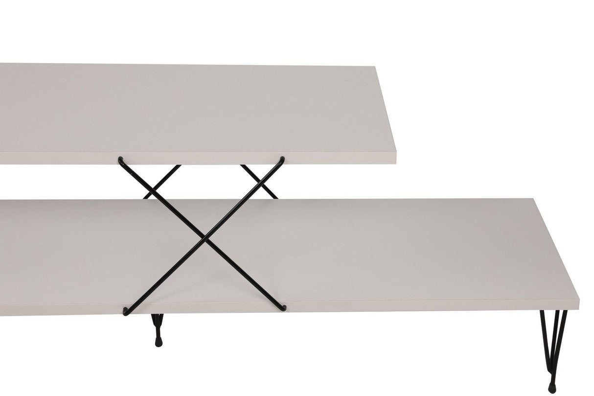 COMODA TV Street, Galben - Gri - Alb - Maro, 120 x 40 x 30 cm - Alb, SKU 854KLN3055