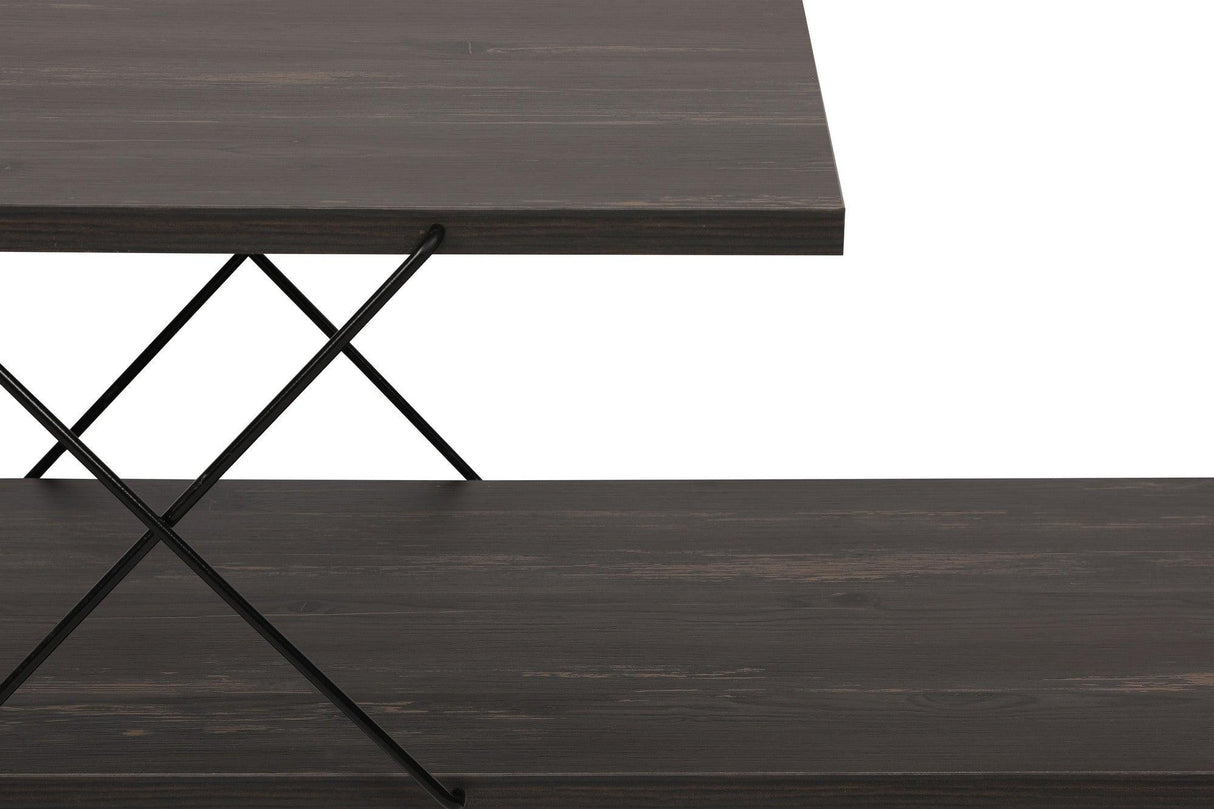 COMODA TV Street, Galben - Gri - Alb - Maro, 120 x 40 x 30 cm - Maro inchis, SKU 854KLN3055