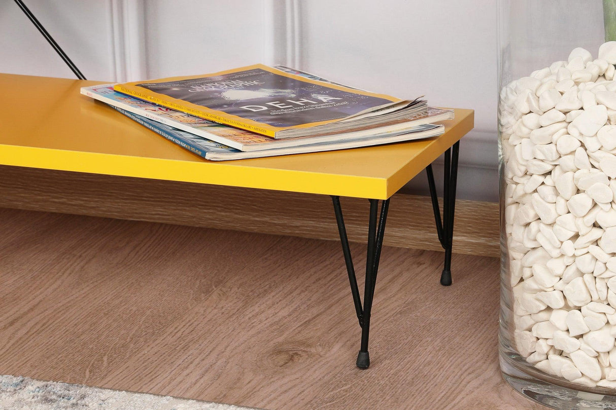 COMODA TV Street, Galben - Gri - Alb - Maro, 120 x 40 x 30 cm - Galben, SKU 854KLN3055