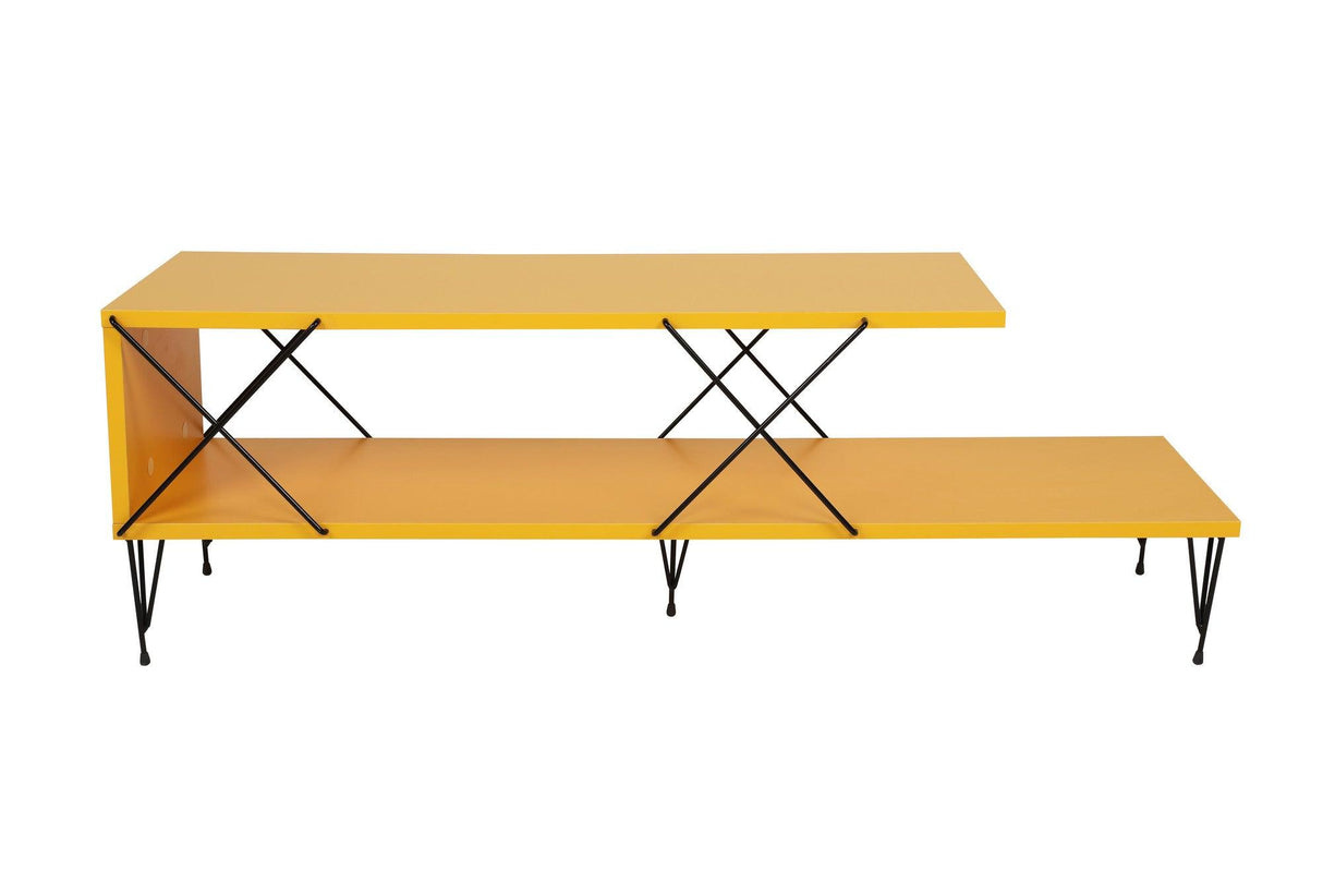 COMODA TV Street, Galben - Gri - Alb - Maro, 120 x 40 x 30 cm - Galben, SKU 854KLN3055