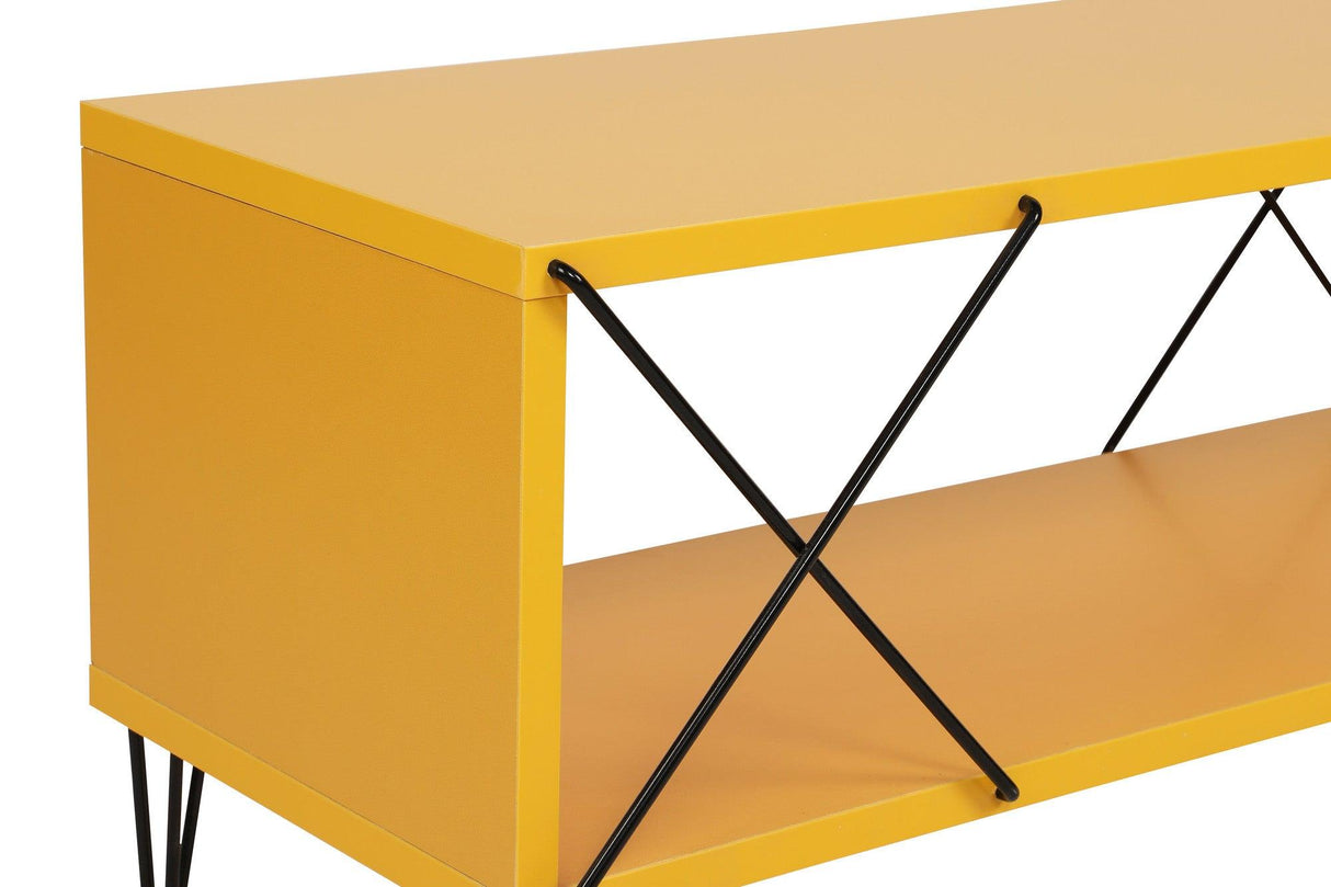 COMODA TV Street, Galben - Gri - Alb - Maro, 120 x 40 x 30 cm - Galben, SKU 854KLN3055