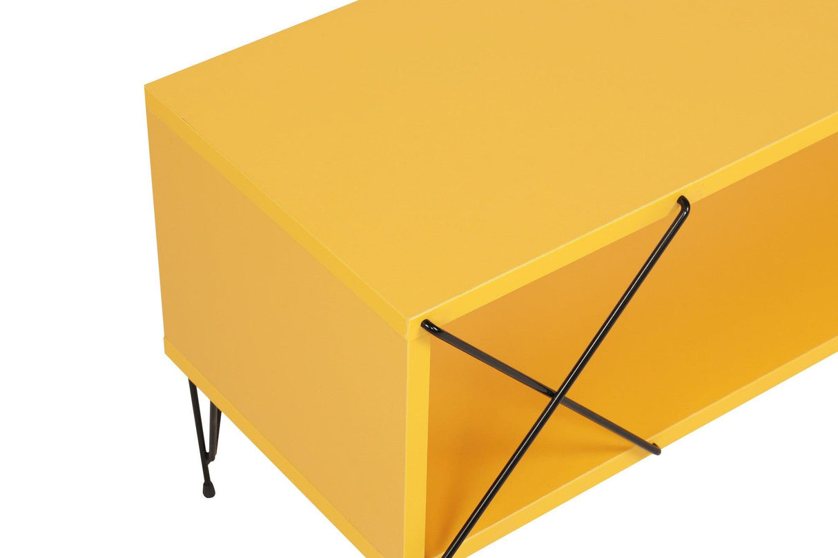 COMODA TV Street, Galben - Gri - Alb - Maro, 120 x 40 x 30 cm - Galben, SKU 854KLN3055