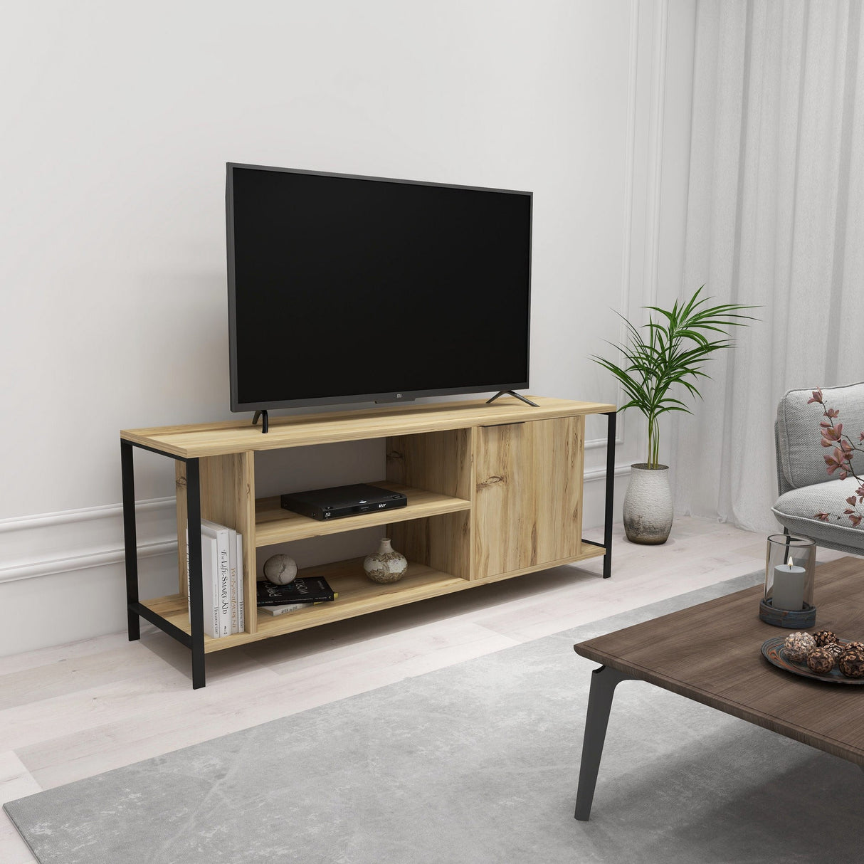 Comodă TV Bond, Diverse culori, 120x35x48 cm - Felt - Negru | SKU: 854KLN3064 | Comodă TV Bond, 120x35x48 cm, varianta Felt - Negru, produs pentru amenajarea locuinței, disponibil online în România la CasaMob