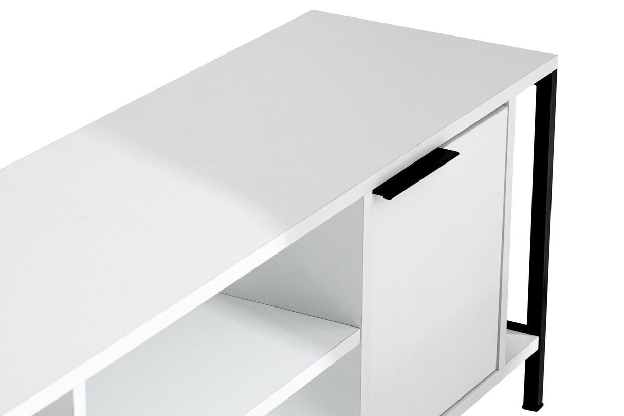 Comodă TV Bond, Diverse culori, 120x35x48 cm - Alb - Negru | SKU: 854KLN3065 | Comodă TV Bond, 120x35x48 cm, varianta Alb - Negru, produs pentru amenajarea locuinței, disponibil online în România la CasaMob