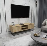 Comodă TV Escape 140, Felt - Negru, 140x40x50 cm
