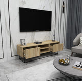 Comodă TV Escape 140, Felt - Negru, 140x40x50 cm