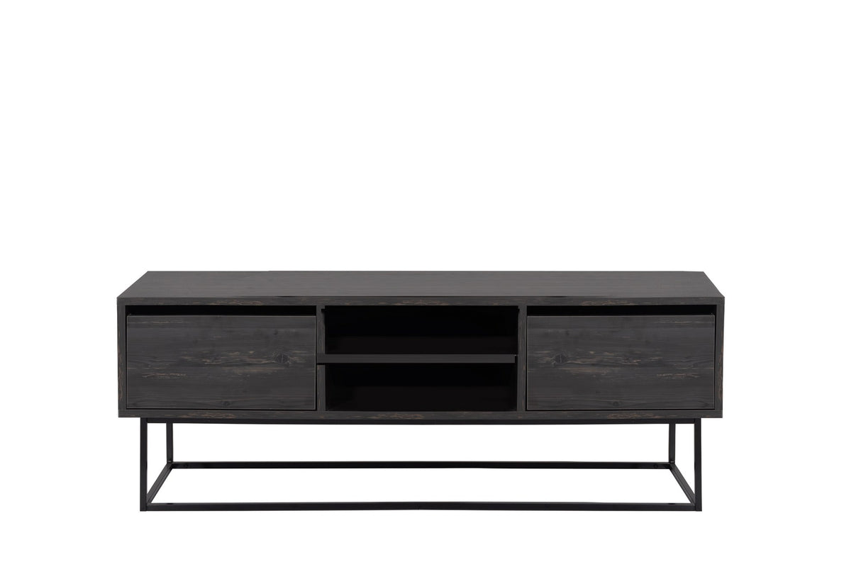 Comodă TV Escape 140 - Rebab, Maro închis - Negru, 140x40x50 cm