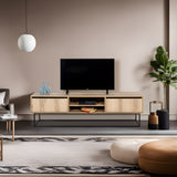 Comodă TV Escape 180, Felt - Negru, 180x40x50 cm