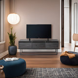 Comodă TV Kordon 140 - Rebab, Maro închis - Negru, 140x40x50 cm