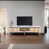 Comodă TV Kraf 180, Felt - Alb, 180x40x50 cm
