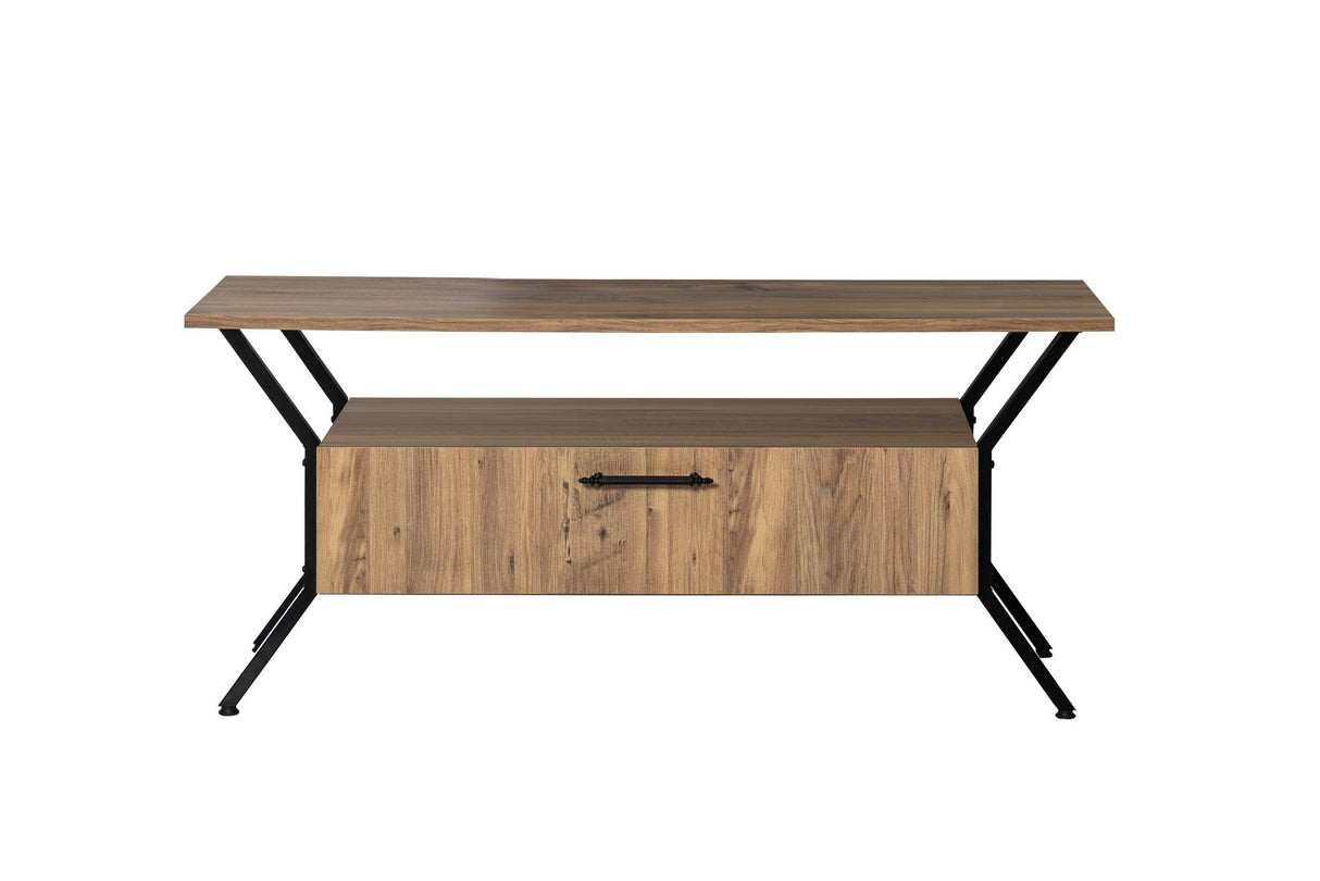 Comodă TV Tarz, Diverse culori, Diverse dimensiuni - Nuc - Negru - 125x35x54 cm | SKU: 854KLN3079 | Comodă TV Tarz, varianta Nuc - Negru - 125x35x54 cm, produs pentru amenajarea locuinței, disponibil online în România la CasaMob