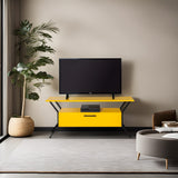 Comodă TV Tarz, Diverse culori, Diverse dimensiuni - Galben - Negru - 125x35x54 cm | SKU: 854KLN3081 | Comodă TV Tarz, varianta Galben - Negru - 125x35x54 cm, produs pentru amenajarea locuinței, disponibil online în România la CasaMob