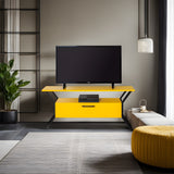 Comodă TV Tarz, Diverse culori, Diverse dimensiuni - Galben - Negru - 125x35x54 cm | SKU: 854KLN3081 | Comodă TV Tarz, varianta Galben - Negru - 125x35x54 cm, produs pentru amenajarea locuinței, disponibil online în România la CasaMob