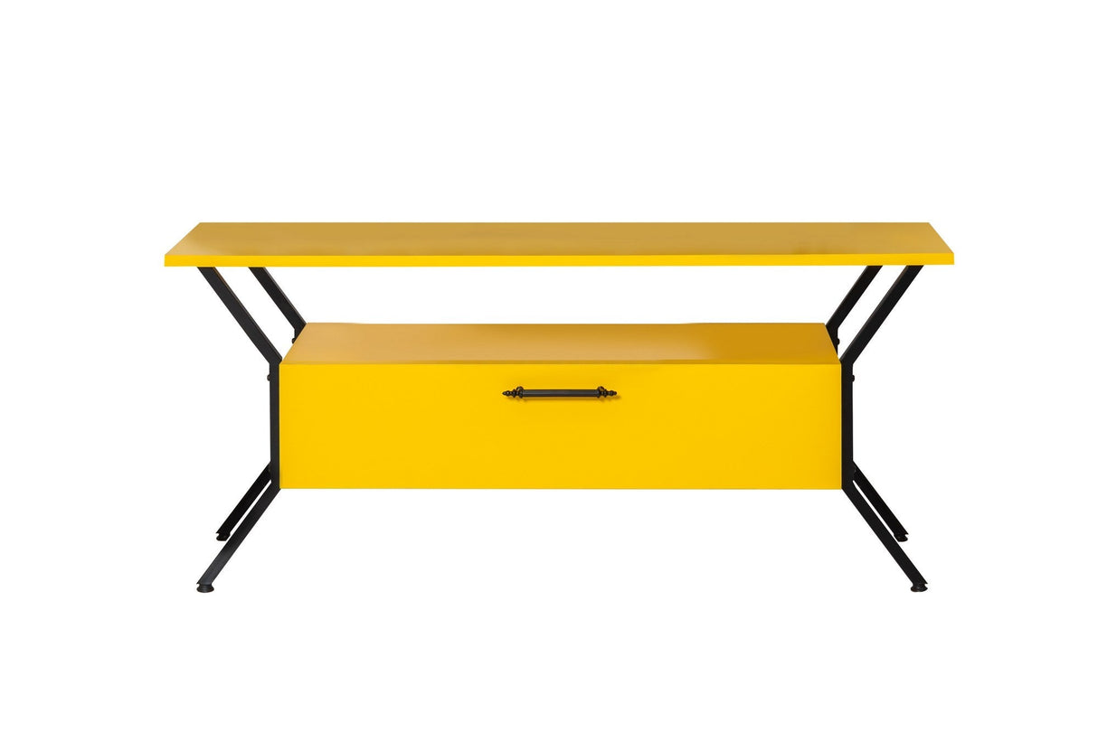 Comodă TV Tarz, Diverse culori, Diverse dimensiuni - Galben - Negru - 125x35x54 cm | SKU: 854KLN3081 | Comodă TV Tarz, varianta Galben - Negru - 125x35x54 cm, produs pentru amenajarea locuinței, disponibil online în România la CasaMob