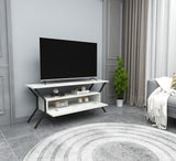 Comodă TV Tarz - Crystal, Gri - Negru, 124x35x54 cm