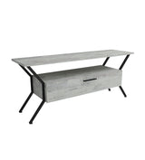 Comodă TV Tarz - Crystal, Gri - Negru, 124x35x54 cm