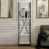 Bibliotecă Suadiye, Diverse culori, 50x30x180 cm - Alb - Negru | SKU: 854KLN3614 | Bibliotecă Suadiye, 50x30x180 cm, varianta Alb - Negru, produs pentru amenajarea locuinței, disponibil online în România la CasaMob