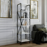 Bibliotecă Suadiye, Diverse culori, 50x30x180 cm - Alb - Negru | SKU: 854KLN3614 | Bibliotecă Suadiye, 50x30x180 cm, varianta Alb - Negru, produs pentru amenajarea locuinței, disponibil online în România la CasaMob