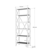 Bibliotecă Suadiye, Diverse culori, 50x30x180 cm - Galben - Negru | SKU: 854KLN3615 | Bibliotecă Suadiye, 50x30x180 cm, varianta Galben - Negru, produs pentru amenajarea locuinței, disponibil online în România la CasaMob