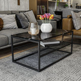 Masuta de cafea Melike, Stejar - Alb - Negru, 95 x 43 x 55 cm - Negru, SKU 854KLN4304
