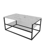 Masuta de cafea Melike, Stejar - Alb - Negru, 95 x 43 x 55 cm - Alb, SKU 854KLN4304