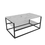 Masuta de cafea Melike, Stejar - Alb - Negru, 95 x 43 x 55 cm - Alb, SKU 854KLN4304