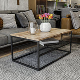Masuta de cafea Melike, Stejar - Alb - Negru, 95 x 43 x 55 cm - Stejar, SKU 854KLN4304