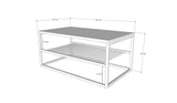 Masuta de cafea Melike, Stejar - Alb - Negru, 95 x 43 x 55 cm - Negru, SKU 854KLN4304