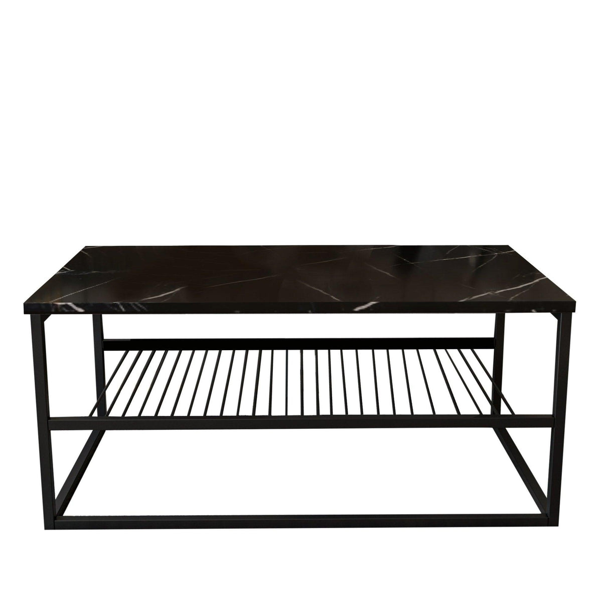 Masuta de cafea Melike, Stejar - Alb - Negru, 95 x 43 x 55 cm - Negru, SKU 854KLN4304