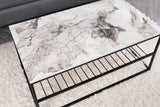 Masuta de cafea Melike, Stejar - Alb - Negru, 95 x 43 x 55 cm - Alb, SKU 854KLN4304