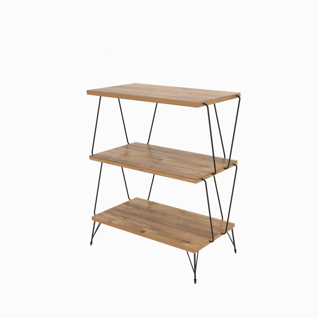 Masuta Cafea Lateral Lazandos, Alb - Gri - Stejar, 46x30x76 cm - Stejar, SKU 854KLN4319