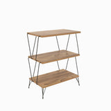 Masuta Cafea Lateral Lazandos, Alb - Gri - Stejar, 46x30x76 cm - Stejar, SKU 854KLN4319