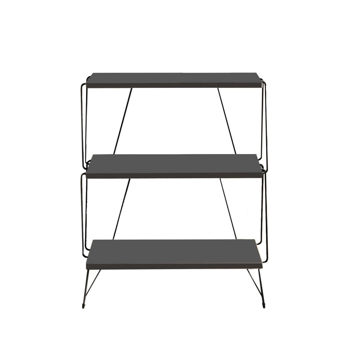 Masuta Cafea Lateral Lazandos, Alb - Gri - Stejar, 46x30x76 cm - Gri, SKU 854KLN4319