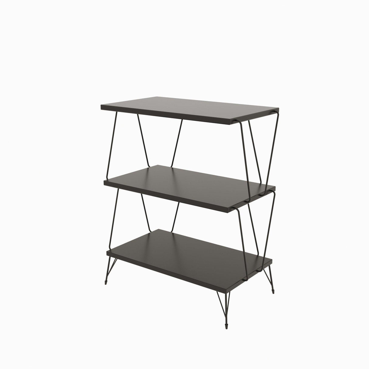 Masuta Cafea Lateral Lazandos, Alb - Gri - Stejar, 46x30x76 cm - Gri, SKU 854KLN4319