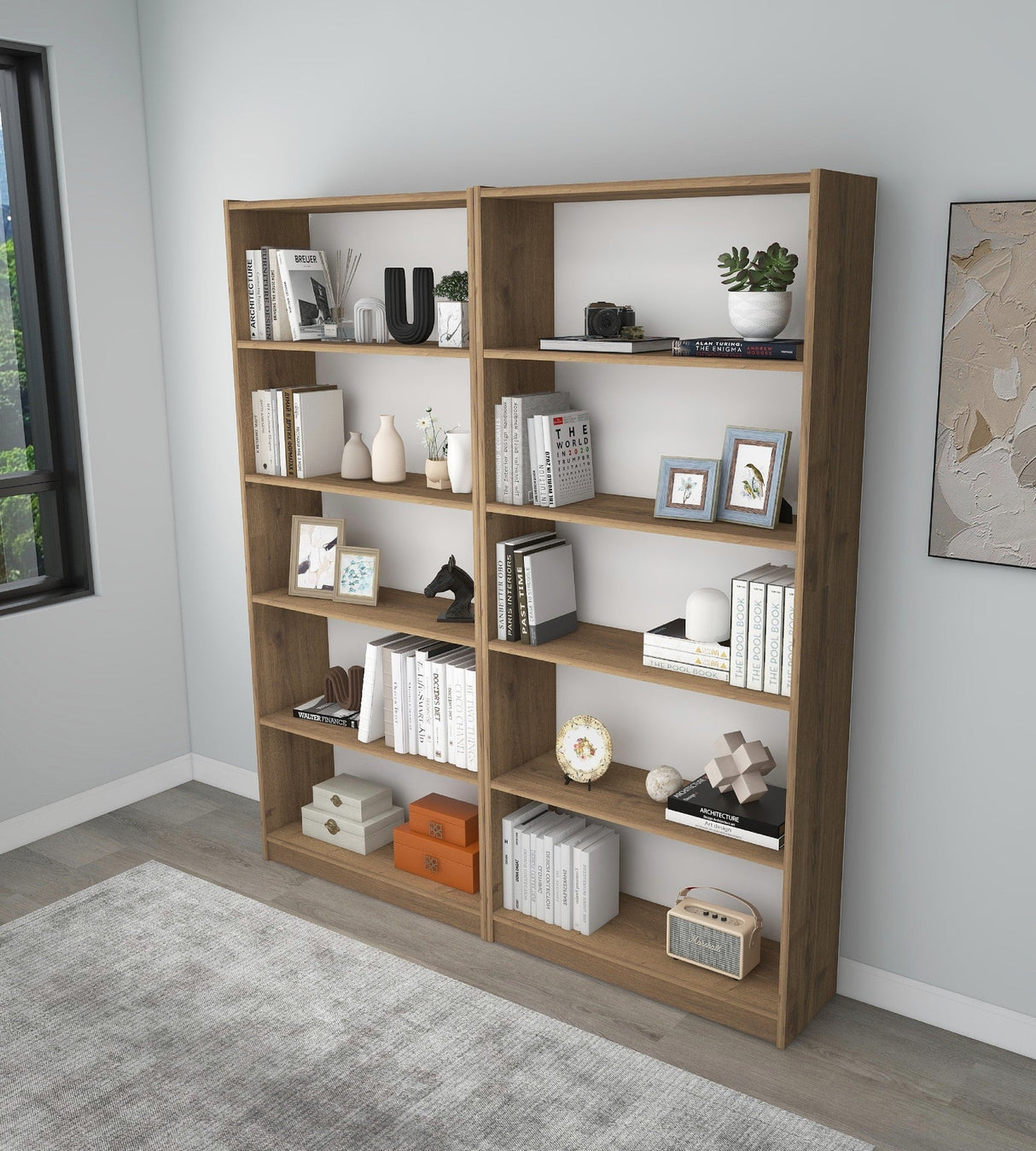 Bibliotecă Bigs, Diverse culori, 160x28x180 cm - Hitit | SKU: 854KLN4706 | Bibliotecă Bigs, 160x28x180 cm, varianta Hitit, produs pentru amenajarea locuinței, disponibil online în România la CasaMob