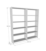 Bibliotecă Bigs, Diverse culori, 160x28x180 cm - Gri închis | SKU: 854KLN4707 | Bibliotecă Bigs, 160x28x180 cm, varianta Gri închis, produs pentru amenajarea locuinței, disponibil online în România la CasaMob