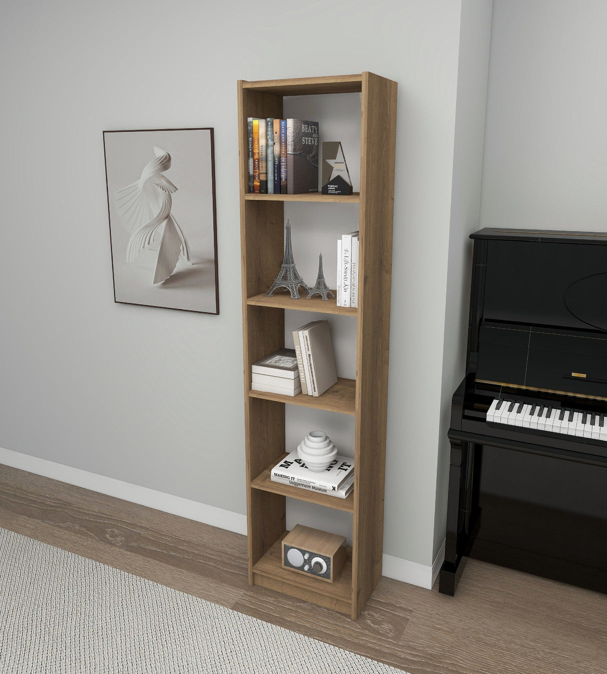 Bibliotecă Fulya, Diverse culori, 40x28x180 cm - Hitit | SKU: 854KLN4709 | Bibliotecă Fulya, 40x28x180 cm, varianta Hitit, produs pentru amenajarea locuinței, disponibil online în România la CasaMob