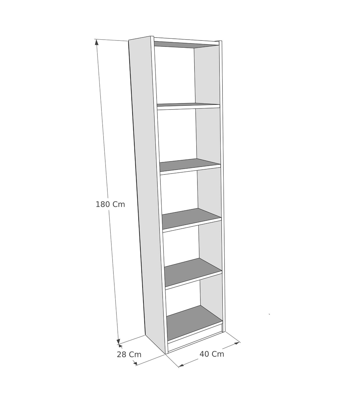 Bibliotecă Fulya, Diverse culori, 40x28x180 cm - Hitit | SKU: 854KLN4709 | Bibliotecă Fulya, 40x28x180 cm, varianta Hitit, produs pentru amenajarea locuinței, disponibil online în România la CasaMob