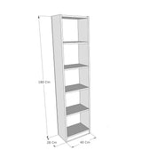 Bibliotecă Fulya, Diverse culori, 40x28x180 cm - Gri închis | SKU: 854KLN4710 | Bibliotecă Fulya, 40x28x180 cm, varianta Gri închis, produs pentru amenajarea locuinței, disponibil online în România la CasaMob