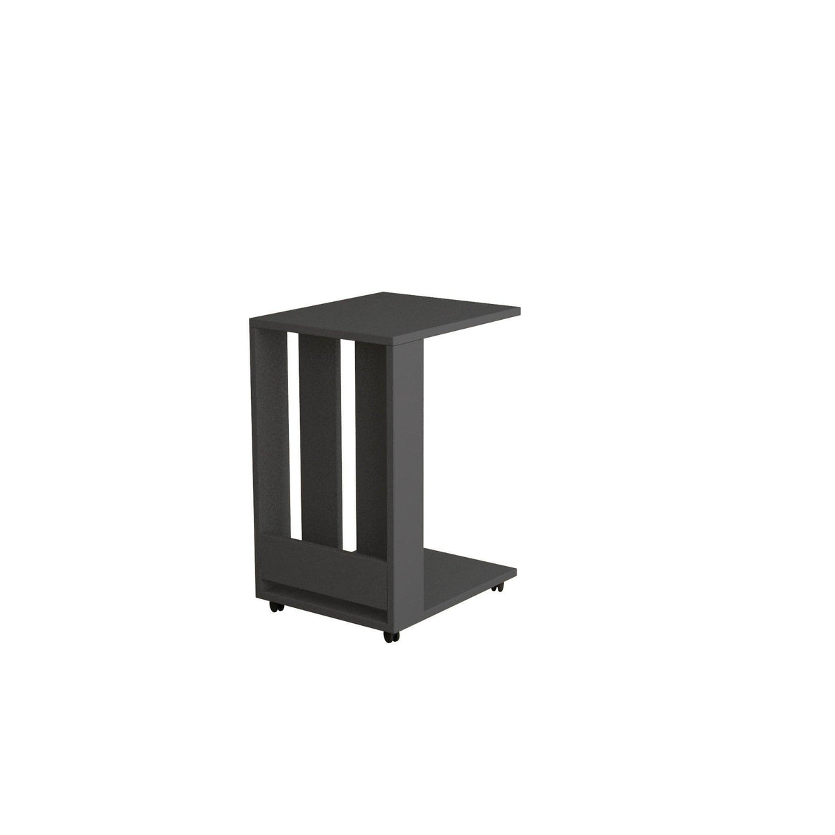 Masuta de Cafea Lateral Selcuk C shape, Gri, 37 x 60 x 45 cm