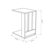 Masuta de Cafea Lateral Selcuk C shape, Gri, 37 x 60 x 45 cm