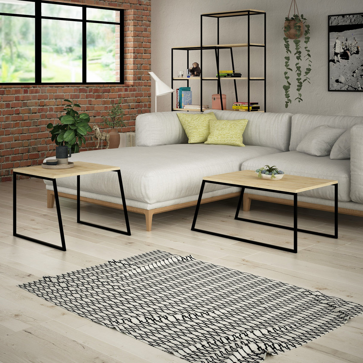 Măsuță de cafea Pal Orta Sehpa, Diverse culori, 88x50x38 cm - Stejar - Negru | SKU: 855DTE2917 | Măsuță de cafea Pal Orta Sehpa, 88x50x38 cm, varianta Stejar - Negru, produs pentru amenajarea locuinței, disponibil online în România la CasaMob