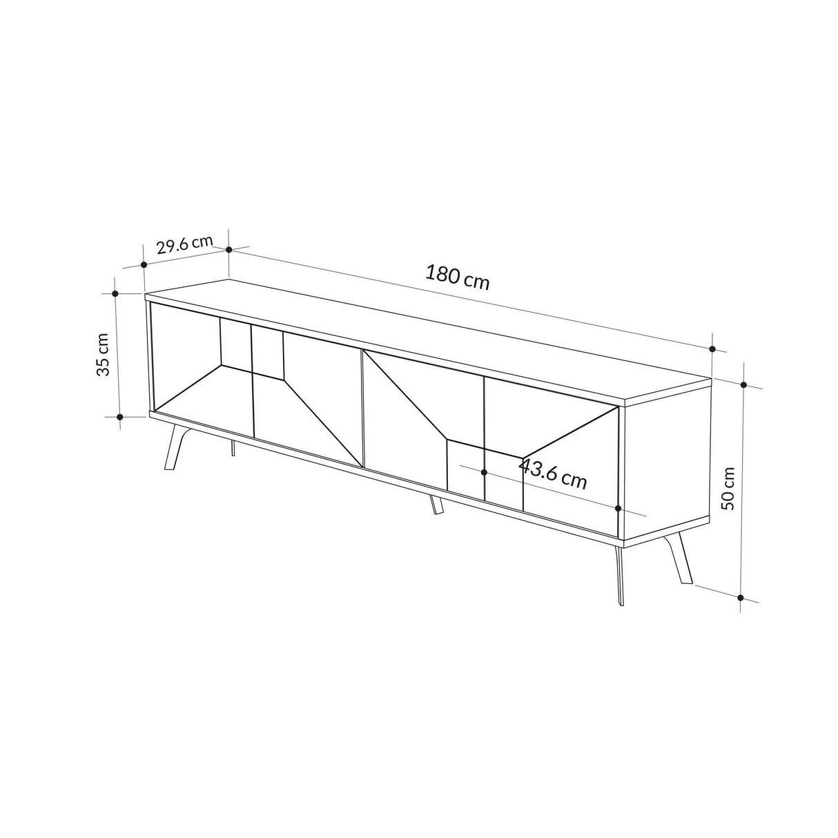 Comodă TV Dune, Diverse culori, 180x30x50 cm - Hitit | SKU: 855DTE3173 | Comodă TV Dune, 180x30x50 cm, varianta Hitit, produs pentru amenajarea locuinței, disponibil online în România la CasaMob