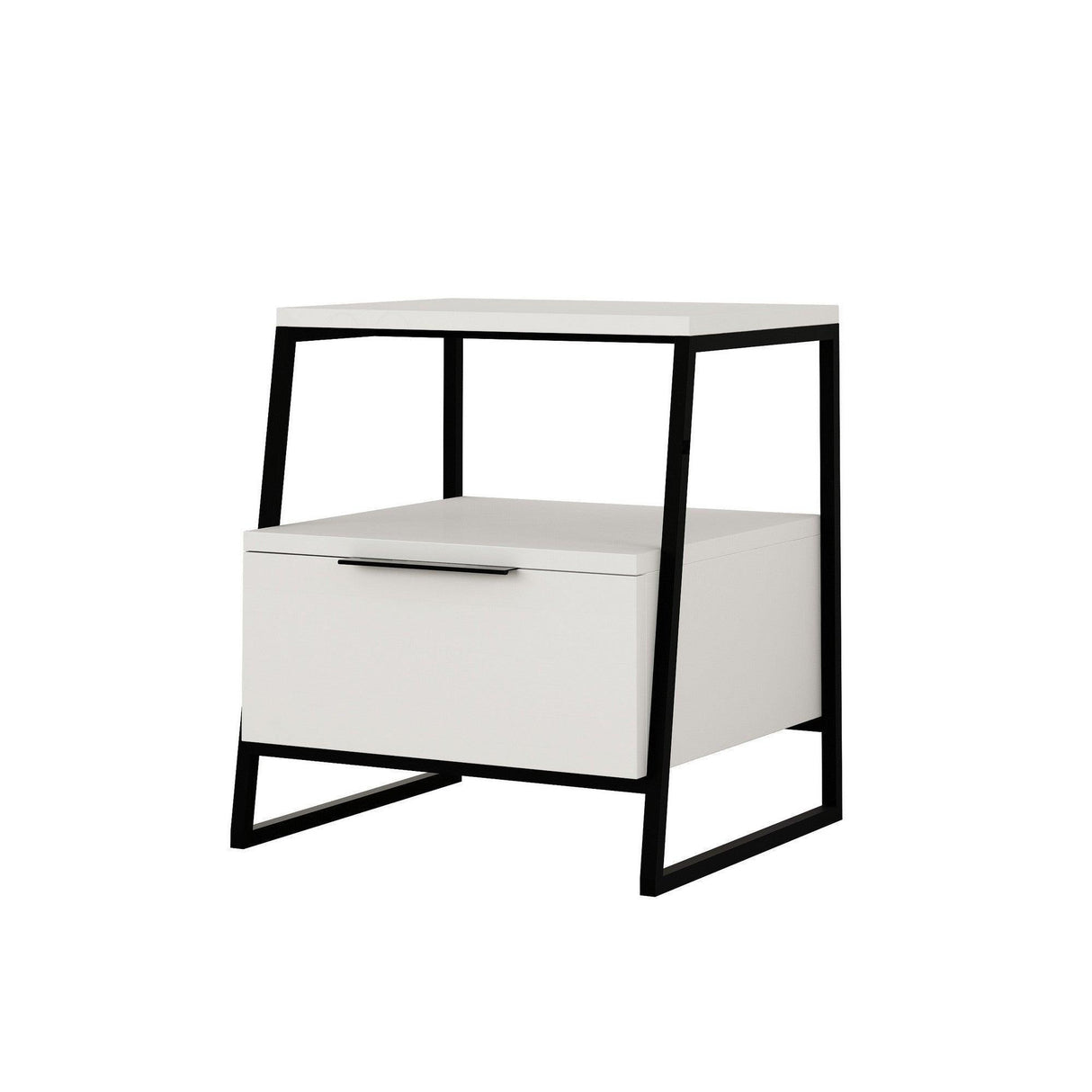 Noptiera Temel Reis cu sertar, Alb - Crem (diverse dimensiuni) - Alb, SKU 855DTE3514