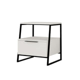 Noptiera Temel Reis cu sertar, Alb - Crem (diverse dimensiuni) - Alb, SKU 855DTE3514