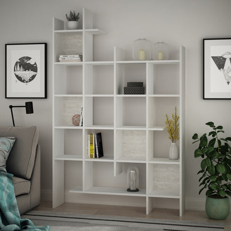 Bibliotecă Manco, Diverse culori, 122x26x188 cm
