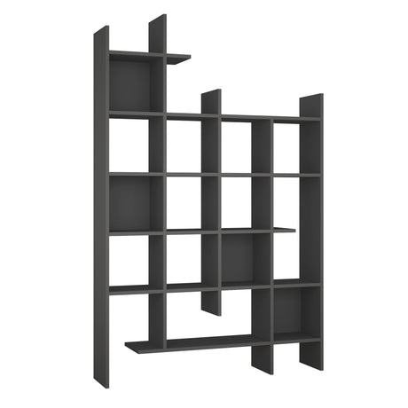 Bibliotecă Manco - Anhracite, Antracit, 122x26x188 cm